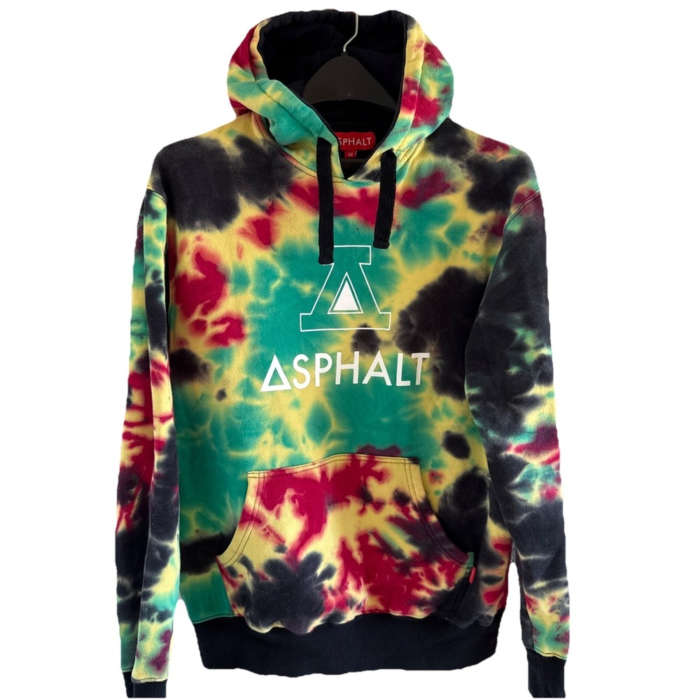 ASPHALT Men's M Tie Dye Exploration Hoodie Medium Pullover Psychodelic Y2k